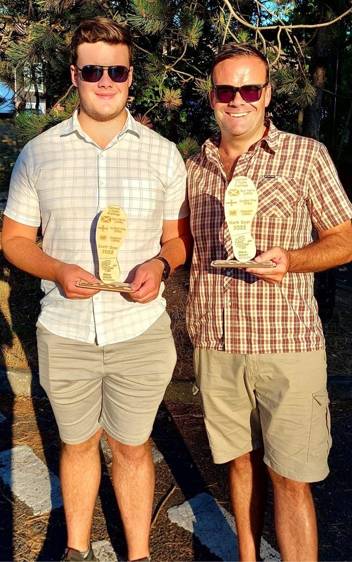 Two fundraisers with their National 3 Peaks Challenge awards